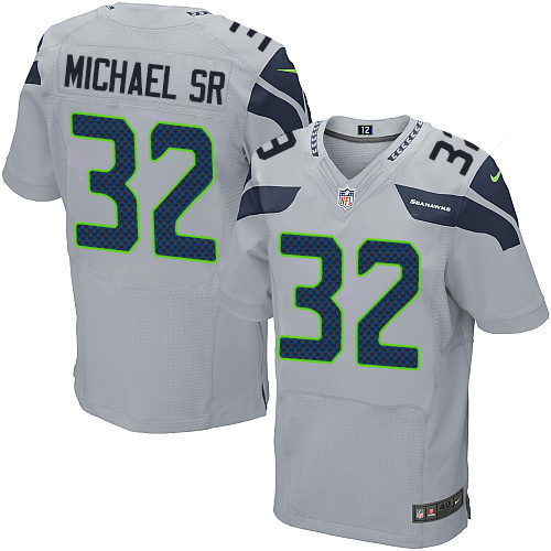 Men's Elite Christine Michael Sr Nike Jersey Grey Alternate - #32 NFL Seattle Seahawks